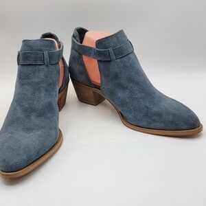 Sole Society Women's Blue Suede Ankle Boots SIZE 8.5M